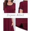 cheibear Women's U Neck Short Sleeve Lounge Dress Pajama Nightgown - 4 of 4