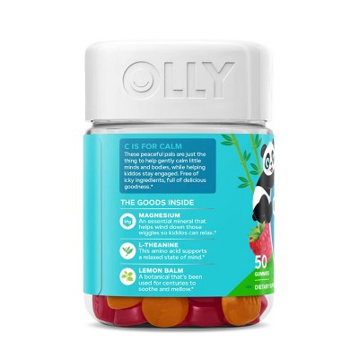 OLLY Kids Chillax Supplement Gummies with Magnesium, L-Theanine &#38; Lemon Balm - Sunny Sherbet - 50ct