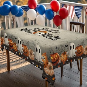 LOVEVOOK Rectangle Halloween Tablecloth, Round Holiday Table Cloths Washable Table Cover for Party Picnic Dinner Decor - 1 of 4