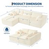 108'' Modular Sectional Sofa, Corduroy Sponge Compression Sofa with Deep Seat, Comfy Memory Foam Sofa for Living Room Bedroom, No Assembly Required - 2 of 4