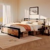 coucheta Metal Platform Bed Frame with Wooden Headboard and Footboard, Industrial Mattress Foundation, Under Bed Storage - 2 of 4