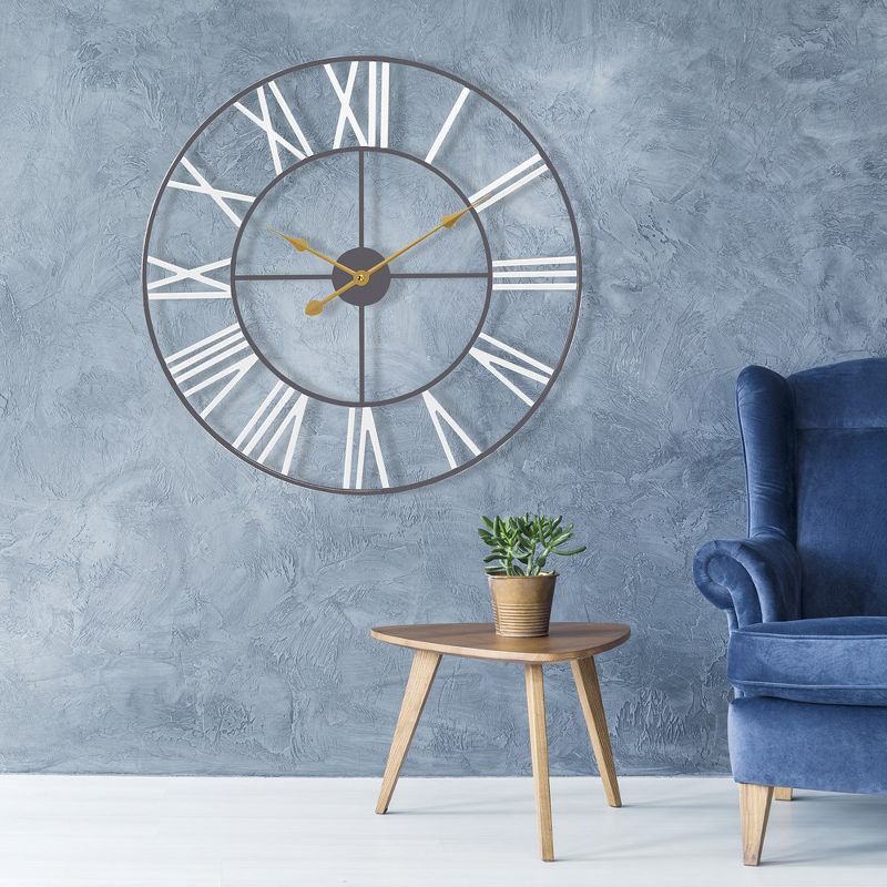 Sorbus Oversized Metal Decorative Analog Round Wall Clock - Beautifully decorate any wall space in the household, 3 of 12