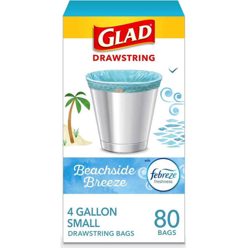 Glad Small Drawstring Trash Bags - Beachside Breeze - 4 Gallon, 1 of 10