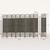 8 Panel Folding Room Divider Portable Privacy Screen Wave Fiber Room Partition for Home Office Dark - 3 of 4