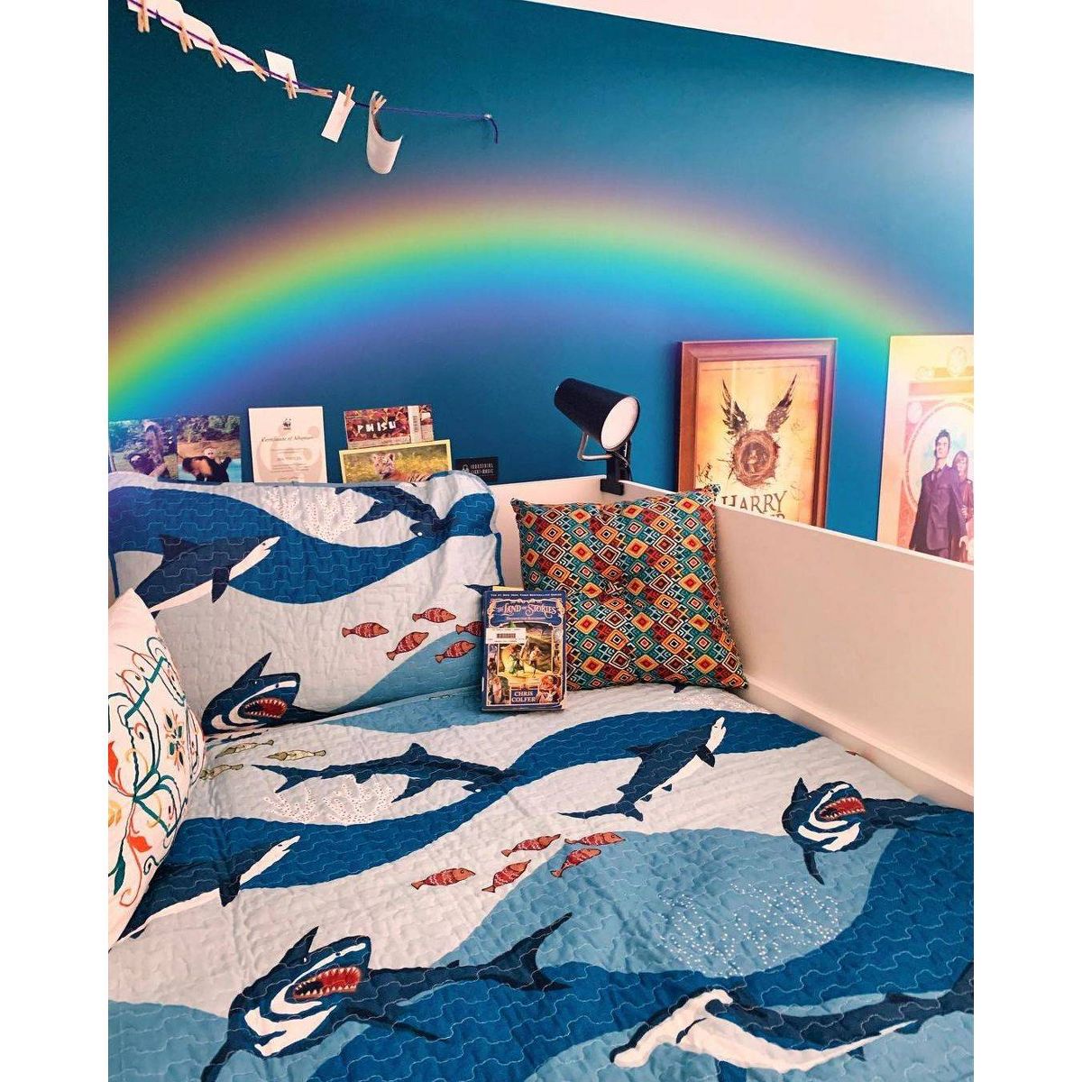 Shark Allover Quilt Set Blue - Lush Décor - thumbnail 6