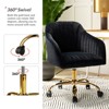 Alex Velvet Height-adjustable Swivel Task Office Chair with Channel-tufted Back and Gold Metal Base | Karat Home - 4 of 4