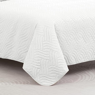 RT Designers Collection Ruby 3 Pieces Pinsonic Lightweight Quilts Set Queen Size For Bedding White — фото 3