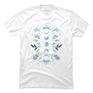 Men's Design By Humans Moonlight Garden - Teal Snow By EpisodicDrawing T-Shirt - 1 of 4