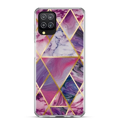 MyBat Fusion Protector Cover Case Compatible With Samsung Galaxy A12 5G - Electroplated Purple Marbling