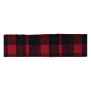 Red and Black Plaid Wired Ribbon (Set of 2) - 1 of 3