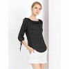 Allegra K Women's Vintage 3/4 Sleeve Boat Neck Ruffled Dots Print Blouse - 4 of 4