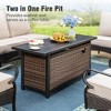 Captiva Designs 4pc Extra Large Metal and Rattan Outdoor Patio Fire Pit Set with Swivel Armchairs - 3 of 4