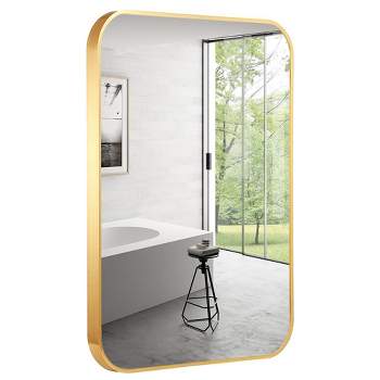 Cyril 24" x 34" Non-Rusting Aluminum Alloy Metal Frame Rounded Corner Rectangular Vanity Mount, Decorative Bathroom Vanity Mirrors-The Pop Home