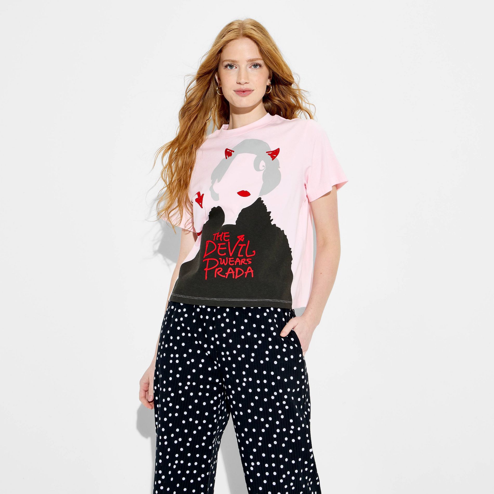 Women's The Devil Wears Prada Miranda Scribble Short Sleeve Graphic T-Shirt - Pink