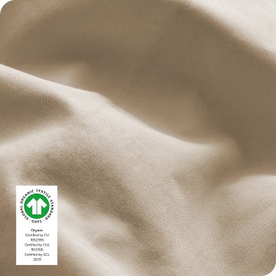 Full French Beige Organic Cotton Percale Sheet Set