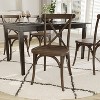 Emma and Oliver Set of 2 Weather-Resistant Wood Look Resin Cross Back Chairs for Indoor/Outdoor Use - 3 of 4