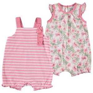 Chick Pea Baby Girl Romper Newborn Essentials Ruffle Sleeve 2 PC Set - 1 of 4