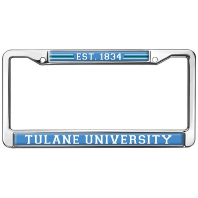 Tulane University School Logo Full Size Standard License Plate Metal Frame