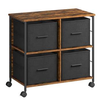 VASAGLE File Cabinet with 4 Drawers, Printer Stand, Cube Storage Shelf, for A4, Letter-Size Files, Hanging File Folders