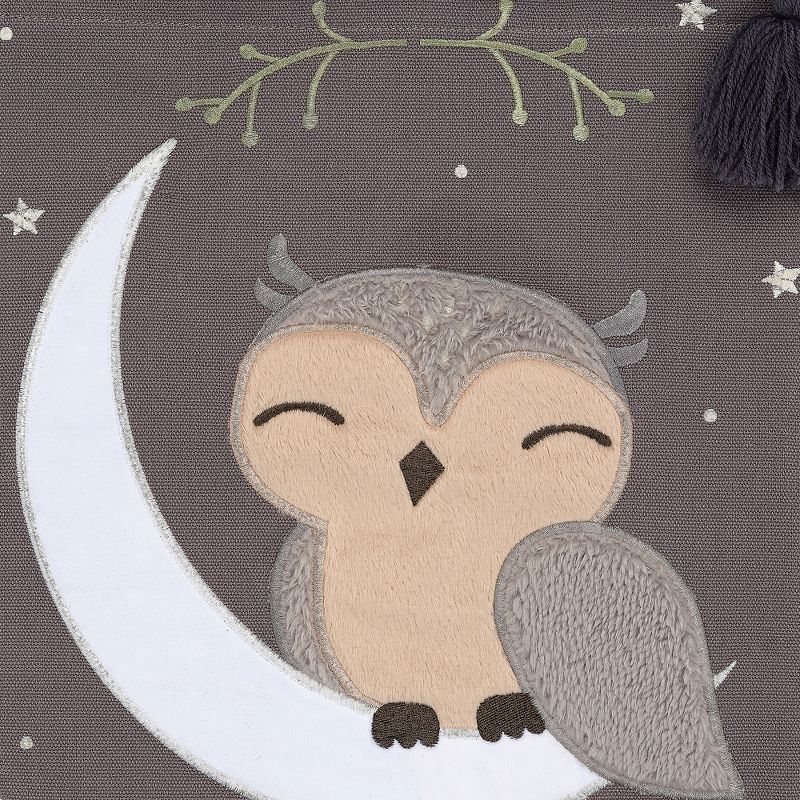 Lambs & Ivy Owl Canvas Banner Nursery Wall Art / Wall Hanging - Gray, 2 of 5