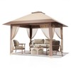 13x13 FT Gazebo Outdoor Canopy Tent, Outdoor Patio Gazebo, with Mosquito Netting, 4 Sandbags & Wheeled Bag, for Backyard - 2 of 4