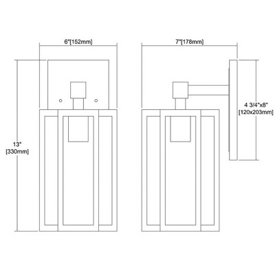 Aged Zinc Clear Glass Dimmable Outdoor Wall Sconce