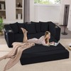 QingMoon Pull Out Loveseat Sofa, Foldable Floor Couch Bed, Corduroy Boneless Sofa with 5 Pillows, Side Pocket, Cup Holders for Living Room, Bedroom - 2 of 4