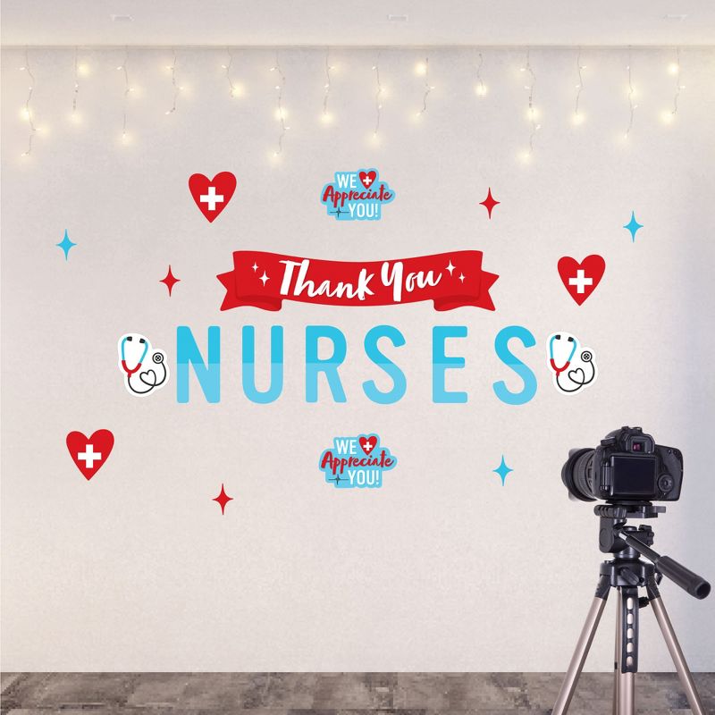 Big Dot of Happiness Thank You Nurses - Peel and Stick Nurse Appreciation Week Decoration - Wall Decals Backdrop, 5 of 8