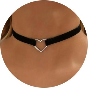 Black Necklaces for Women, Adjustable Layered Velvet Leather Lace Collar Necklace, Goth Jewelry Gifts. - 1 of 4