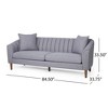 90" Upholstered Contemporary 3-Seater Sofa with Deep Channel Stitching - 3 of 4