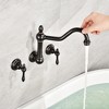 Sumerain Tub Faucet Wall Mount Bathtub Filler Vintage Style 3 Holes 8 Inches Center, Oil Rubbed Bronze - 3 of 4