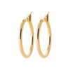 Saint Roman 750 Gold-Plated Classic Hoop Earrings Sleek 3-Micron Gold Finish with Clip Closure for Everyday Elegance - 3 of 3