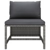VidaXL Sectional Middle Sofa with Cushions Gray Poly Rattan - 2 of 4