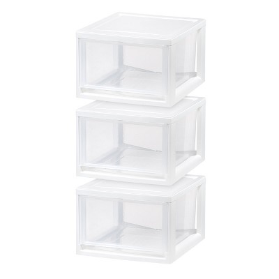 IRIS White Stackable Plastic Storage Drawer 7-in H x 15.75-in W x 19.63-in  D in the Storage Drawers department at