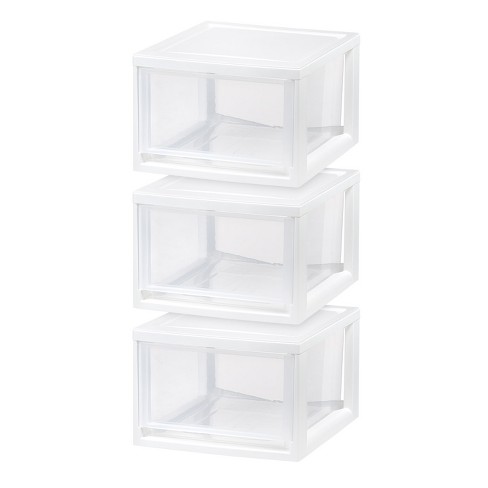 IRIS USA 14.5 Qt. (3.6 gal.) Stackable Plastic Storage Drawer, Gray, Set of  4 