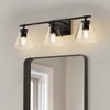 DORESshop 25 in. 3-Light Black Vanity Light with Clear Cone Glass Shades for Bathroom, Vanity, Mirror - 3 of 4