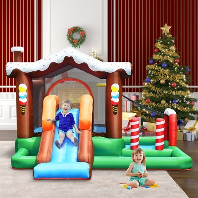 Colorful Inflatable Bounce House with Slide and Ball Pit