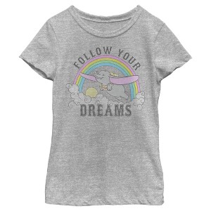 Girl's Dumbo Over the Rainbow T-Shirt - 1 of 4