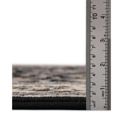 Washington Black and Gray 9' x 12' Synthetic Area Rug