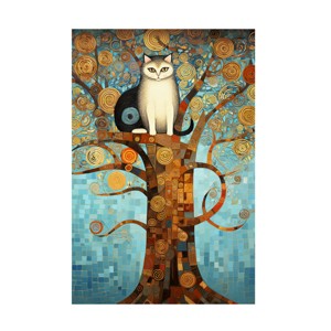 Canvas Wall Art - Ray Heere 'Art Deco Cat 10' Wall Art for Living Room, Bedroom, or Office Décor by Trademark Fine Art - 16 x 24 Inches - 1 of 4