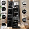 QingMoon 360° Swivel Full Length Mirror, with Lockable Standing Jewelry Cabinet Organizer for Bedroom, Cloakroom and Living Room - 2 of 4