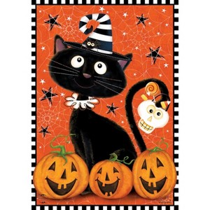 Briarwood Lane House Flag 40x28 For Outdoor Black Kitty Halloween For Halloween House Flag - 1 of 4