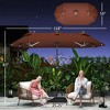 Double-sided Outdoor Patio Umbrella with Solar Lights and Base, Dining Table Umbrella Push Button Tilt - 3 of 4