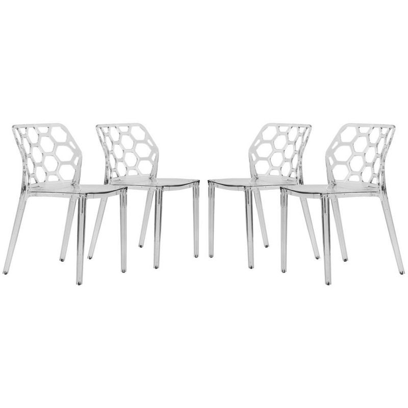 LeisureMod Dynamic Modern Plastic Dining Chair Set of 4, 1 of 10