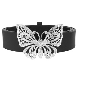 INSPIRE CHIC Women's Fashion Versatile Rhinestone Butterfly Buckle Belt - 1 of 4