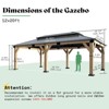 AMERLIFE 12x20FT Hardtop Gazebo, Spruce Wood Frame, Double Roof, Outdoor Pergola for Patio/Garden - 2 of 4