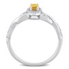 EVERLY JEWELRY | Sterling Silver 1/4 CT TGW Oval-Cut Citrine 1/10 CT TW Diamond Infinity Halo Ring - 3 of 4