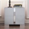 Lyngins 2 Drawers Mirrored Nightstand,End Table with Metal Foot for Bedroom,Living Room - 2 of 4