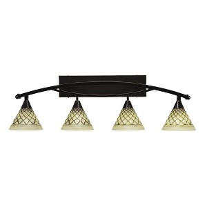 Toltec Lighting Bow 4 - Light Vanity in  Black Copper with 7'' Chocolate Icing Shade - 1 of 1