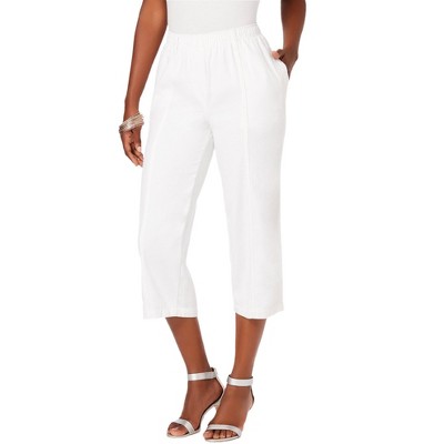 Roaman's Women's Plus Size Complete Cotton Straight Leg Capri